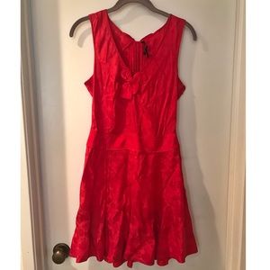 red silk cocktail dress